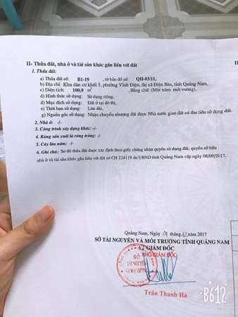 Cần tiền bán nhanh lô đất P Vĩnh Điện, TX Điện Bàn, diện tích 100m2 tại Quảng Nam