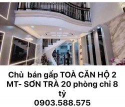 Chủ nhà gấp bán 2 mặt tiền tòa nhà căn hộ - Sơn Trà 20 phòng chỉ 8 tỷ tại Quảng Nam