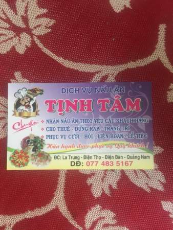 Dịch vụ nấu ăn tiệc cưới TỊNH TÂM Nhận tiệc cưới , hỏi sinh nhật... tại Quảng Nam