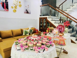 Mâm cúng đầy tháng cho bé gái tại Quảng Nam