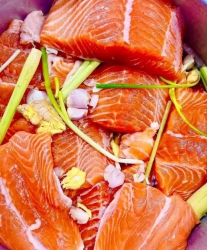 Ghe mới vô được ít cá hồi zá rẻ khách hi tại Quảng Nam