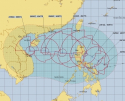 Thông báo về hành trình tiếp theo của cơn bão Tra Mi gần Biển Đông vào buổi trưa ngày 22/10/2019 tại Quảng Nam
