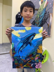 Gia Tường hoàn thiện bài mới ở lớp vẽ ORI Điện Nam Trung tại Quảng Nam