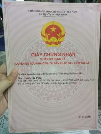 Cần tiền gấp nên ra đi lô đất chính chủ Điện Tiến - Điện Bàn tại Quảng Nam