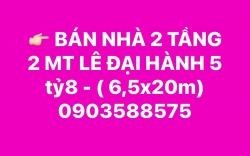 Bán Nhà 2 Tầng 2 Mặt Tiền Lê Đại Hành tại Quảng Nam