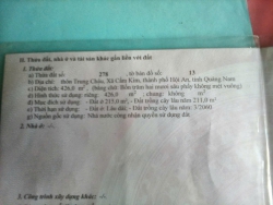 Chinh chu can ban lo cam Kim thich hop lam homstay mo nha hang tại Quảng Nam