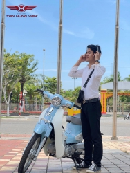 Cụp cờ màu lam xanh Yamaha 50cc lướt hè cực đỉnh tại Quảng Nam