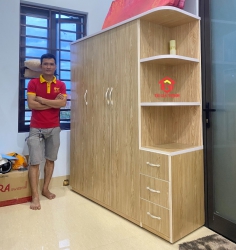 Tủ 3 tầng kết hợp với kệ để lưu trữ những vật dễ thương tại Quảng Nam