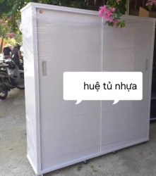 Tủ 4 cánh lùa màu trắng ngang 1m65 cao 1m8 giá 2 triệu 2 miễn phí vận chuyển tại Quảng Nam
