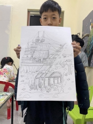 Bản phát thảo của Trần Gia Bảo học viên lớp vẽ ORI Điện Nam Trung tại Quảng Nam