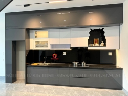 Bàn giao bộ tủ bếp full option - khung nhựa chinhuie plus cánh MDF phủ acrylic cho A Vương - Hoà quý tại Quảng Nam