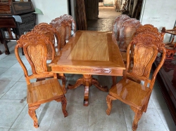 Bàn ăn gỗ cẩm xe mặt gõ 8 ghế cực đẹp tại Quảng Nam