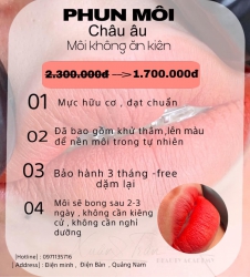 Phun Xăm Thẩm Mỹ Mày - Môi - Mí tại Quảng Nam