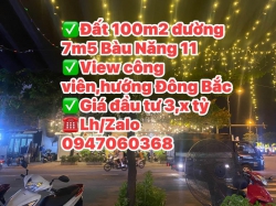 Đất 100m2 mặt tiền 7m5 đường Bau Nang 11 tại Quảng Nam