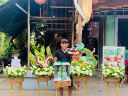 Mâm quả màu xanh lá trendy tại Quảng Nam